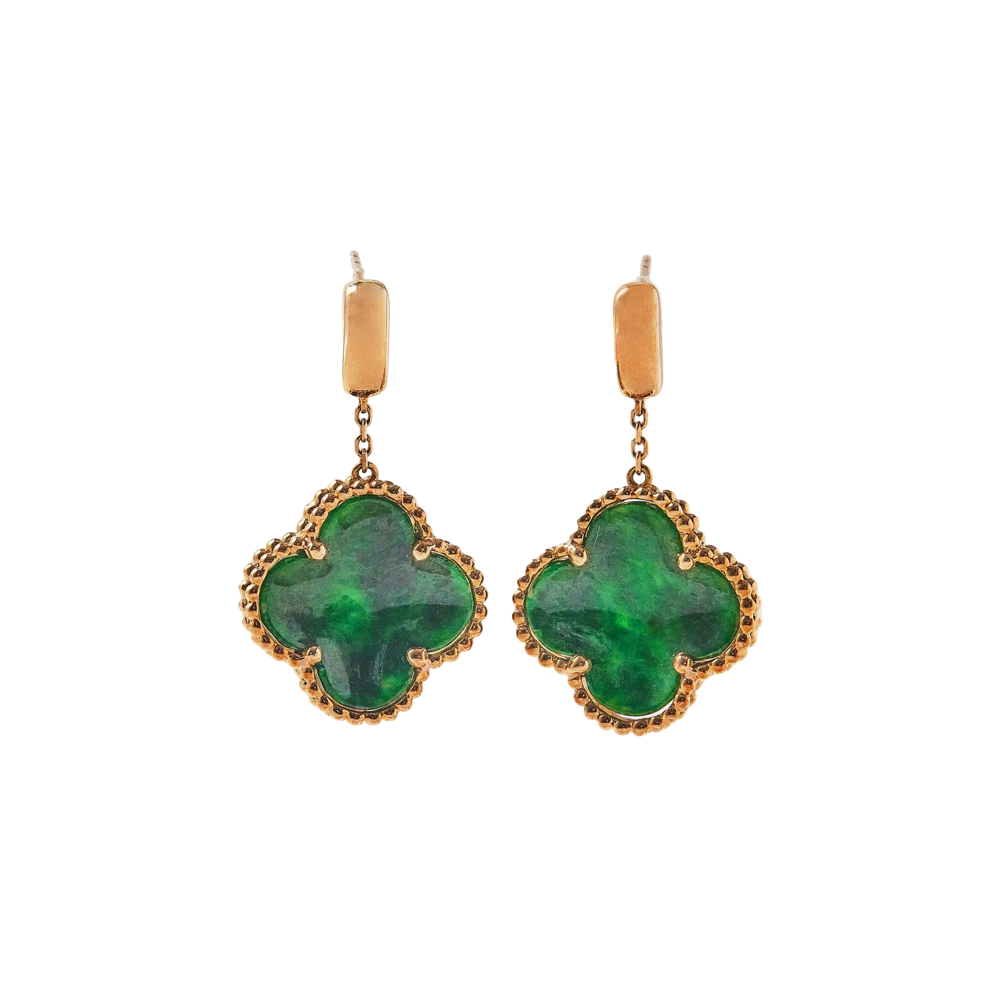 JADEITE CLOVE EARRINGS