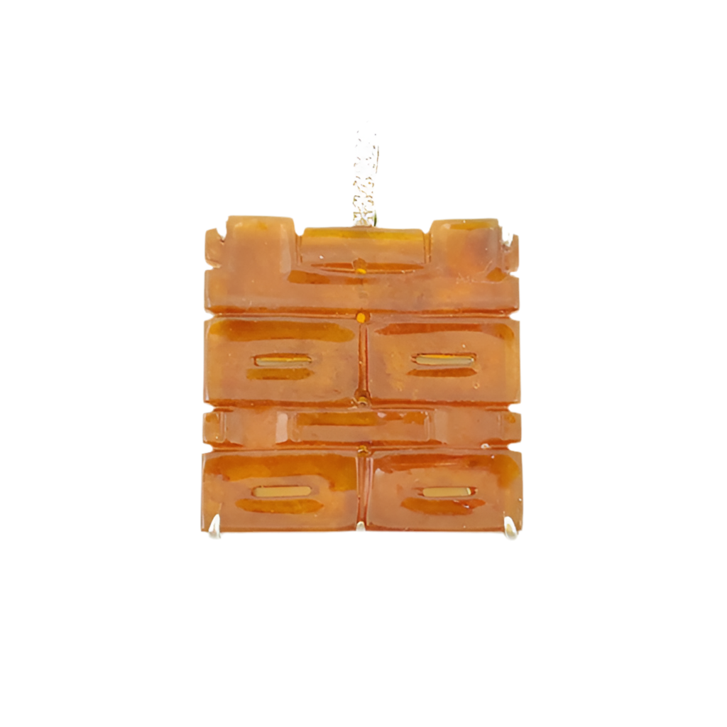 天然紅翡雙囍鑲鑽掛墜